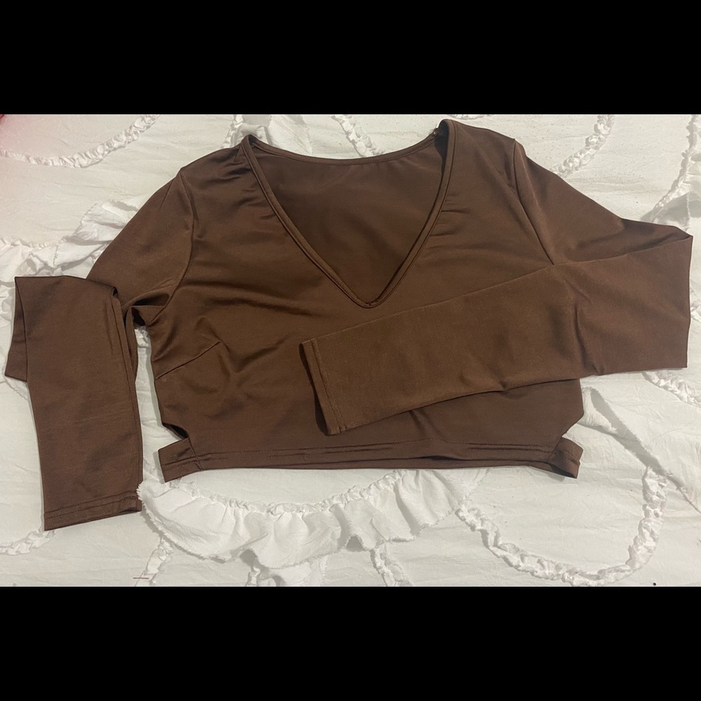 brown satin matching set